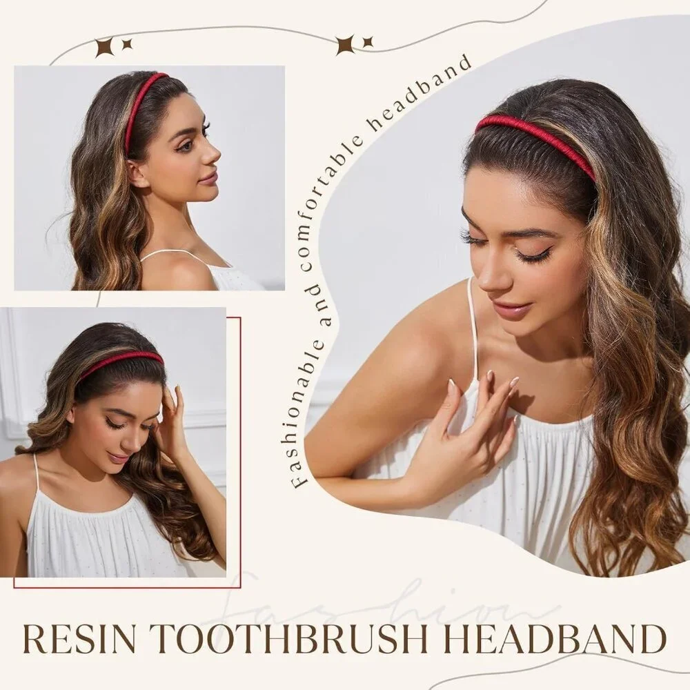 Multicolor Resin Hair Hoop Headband Accessories for Women 4 Pack